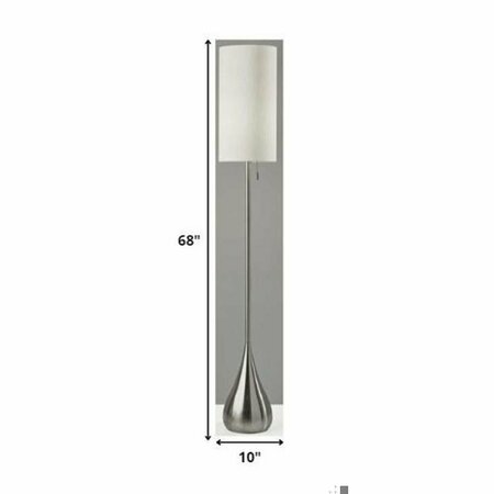 Homeroots Brushed Steel Metal Teardrop Base Floor Lamp 372483